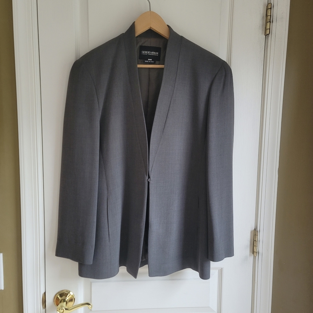 Giorgio Armani womens size 48 blazer. Dark gray